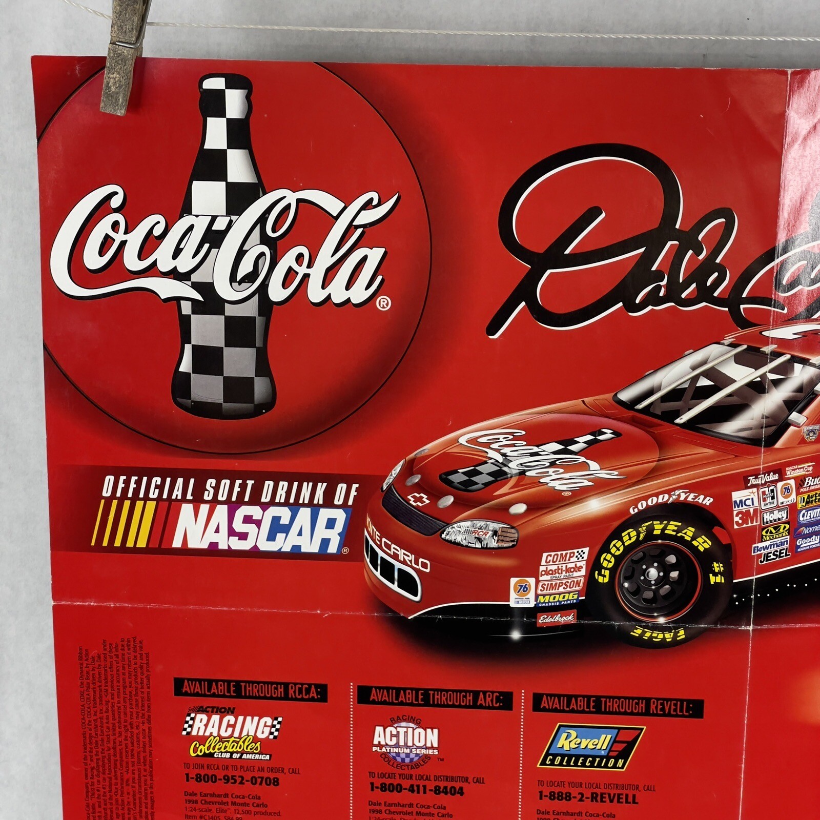 Dale Earnhardt Sr. (#3) & Jr. (#1) 1998 Coca Cola Nascar Racing Poster ￼ 16×22
