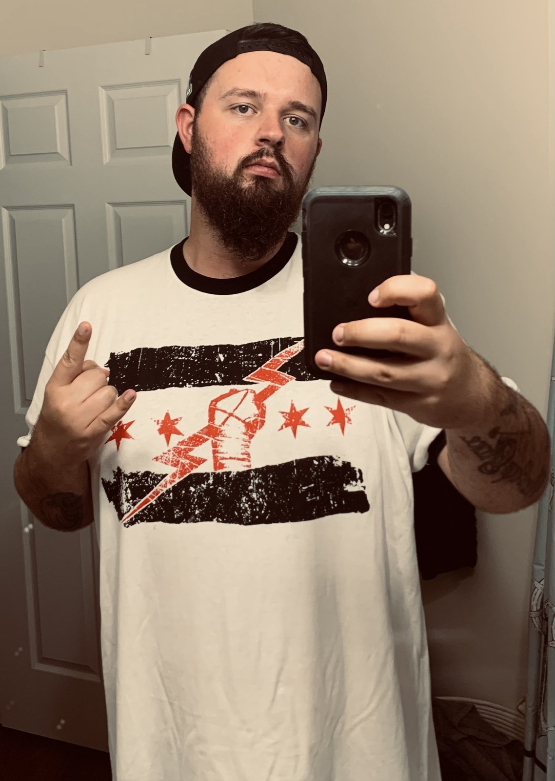 CM Punk Best In The World Mens White Ringer T-shirt