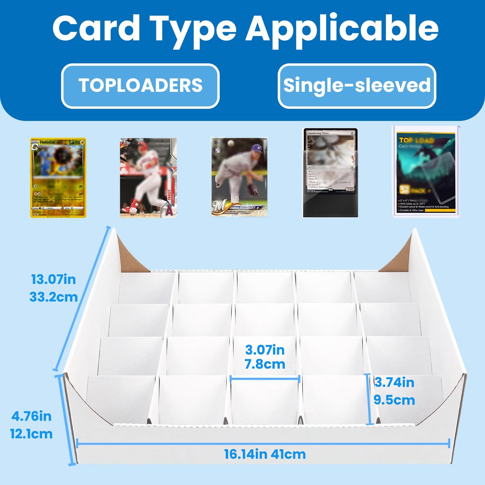 Card Sorting Tray- Stackable Trading Cards Sorter Tray for Raw, Sleeved,Toplo…