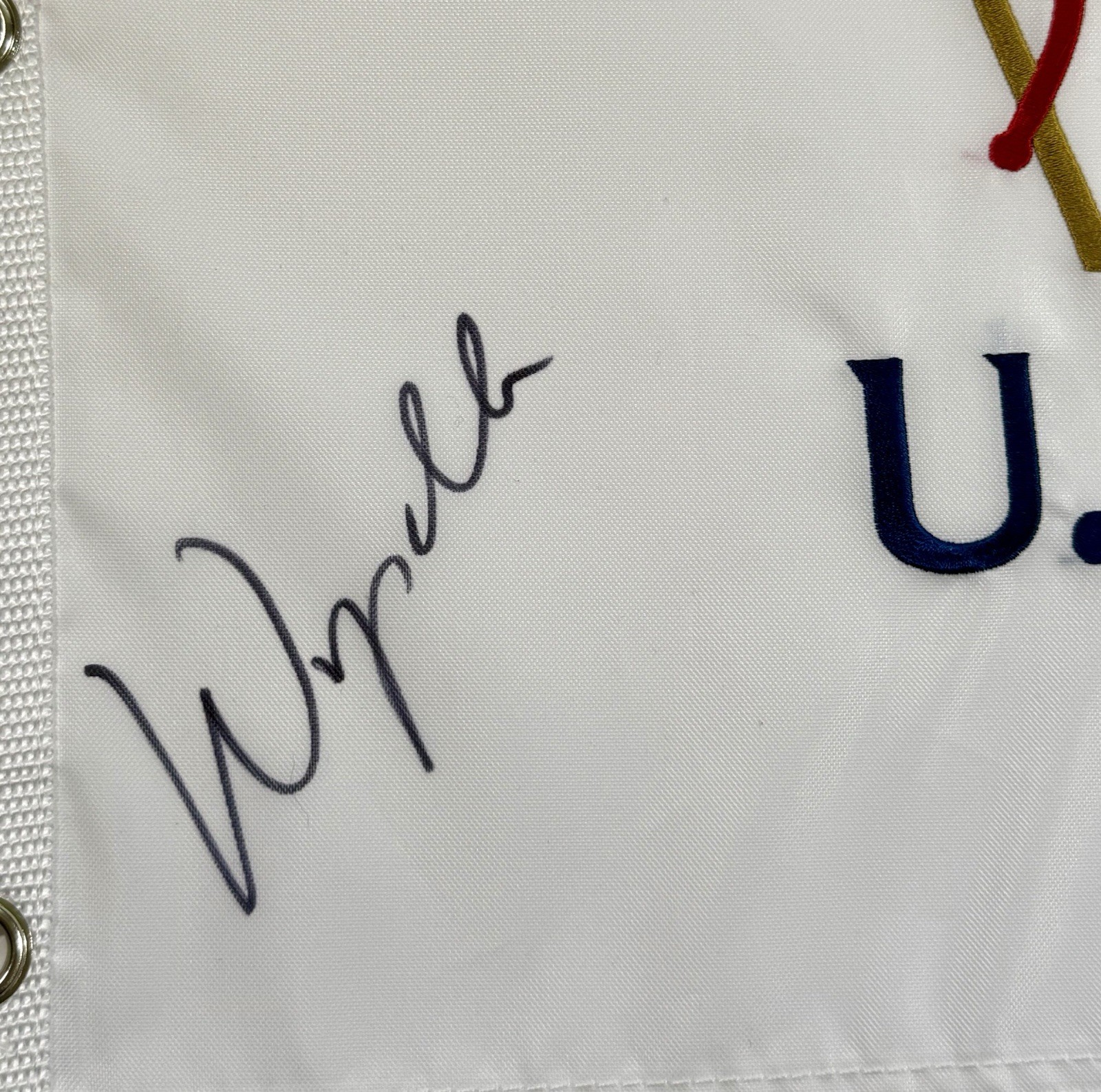 Wyndham Clark signed 2023 US Open Flag LACC golf beckett coa