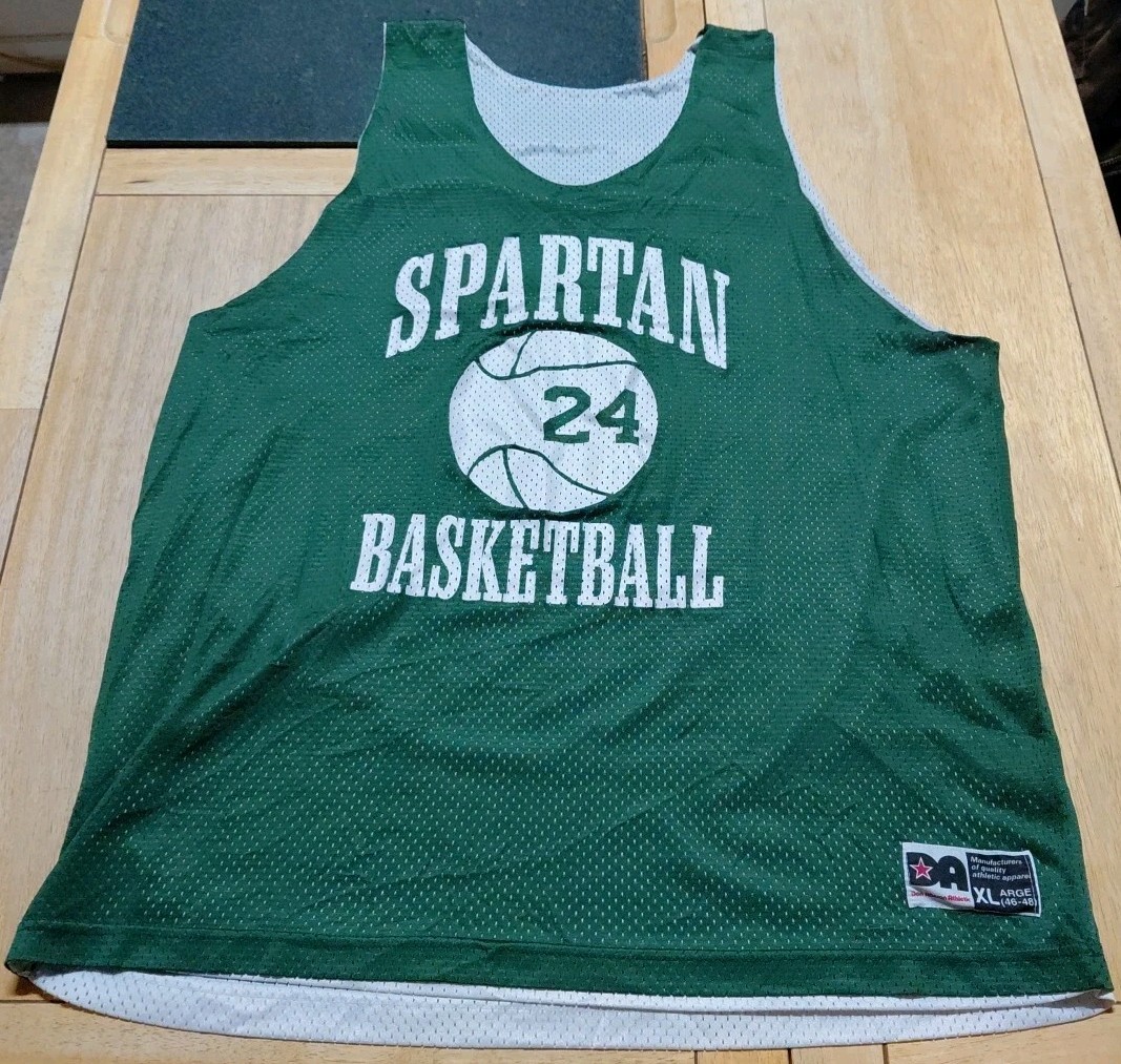 Spartan Reversible Basketball Jersey #24 Green White Size XL 46-48
