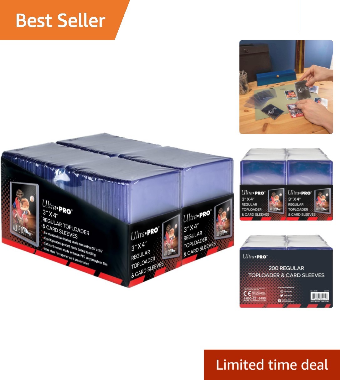 Clear Toploaders for Cards – 200ct 3″ x 4″ Protectors for Collectors & Trades
