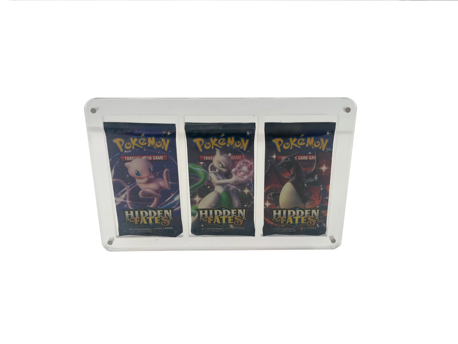 Pokemon Acrylic 2,3,4 or 5 Booster Pack Frame Display Case Magnet Locks