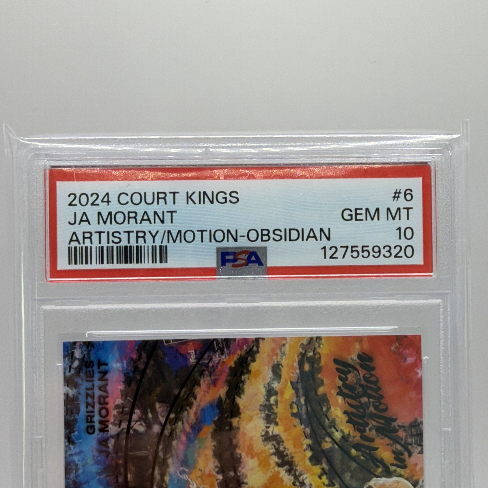 Ja Morant 2024-25 Panini Court Kings Artistry In Motion Obsidian /8 #6 PSA 10