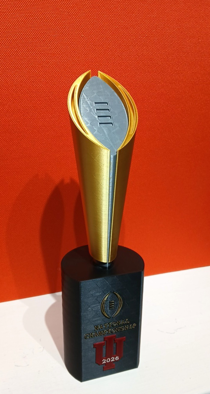 INDIANA UNIVERSITY CFP 2026 CHAMPIONSHIP TROPHY, LARGE 13-INCHES TALL
