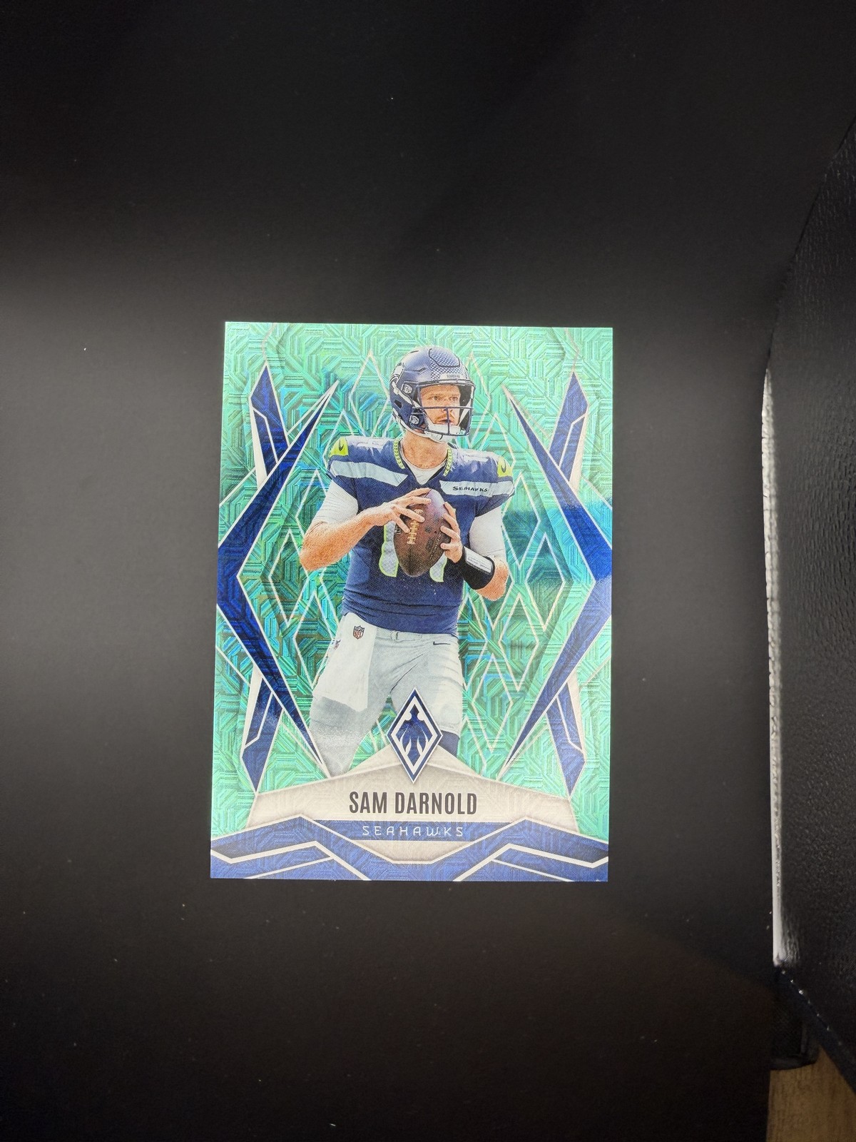 2025 Panini Phoenix #49 Sam Darnold Teal Mojo Prizm #/50