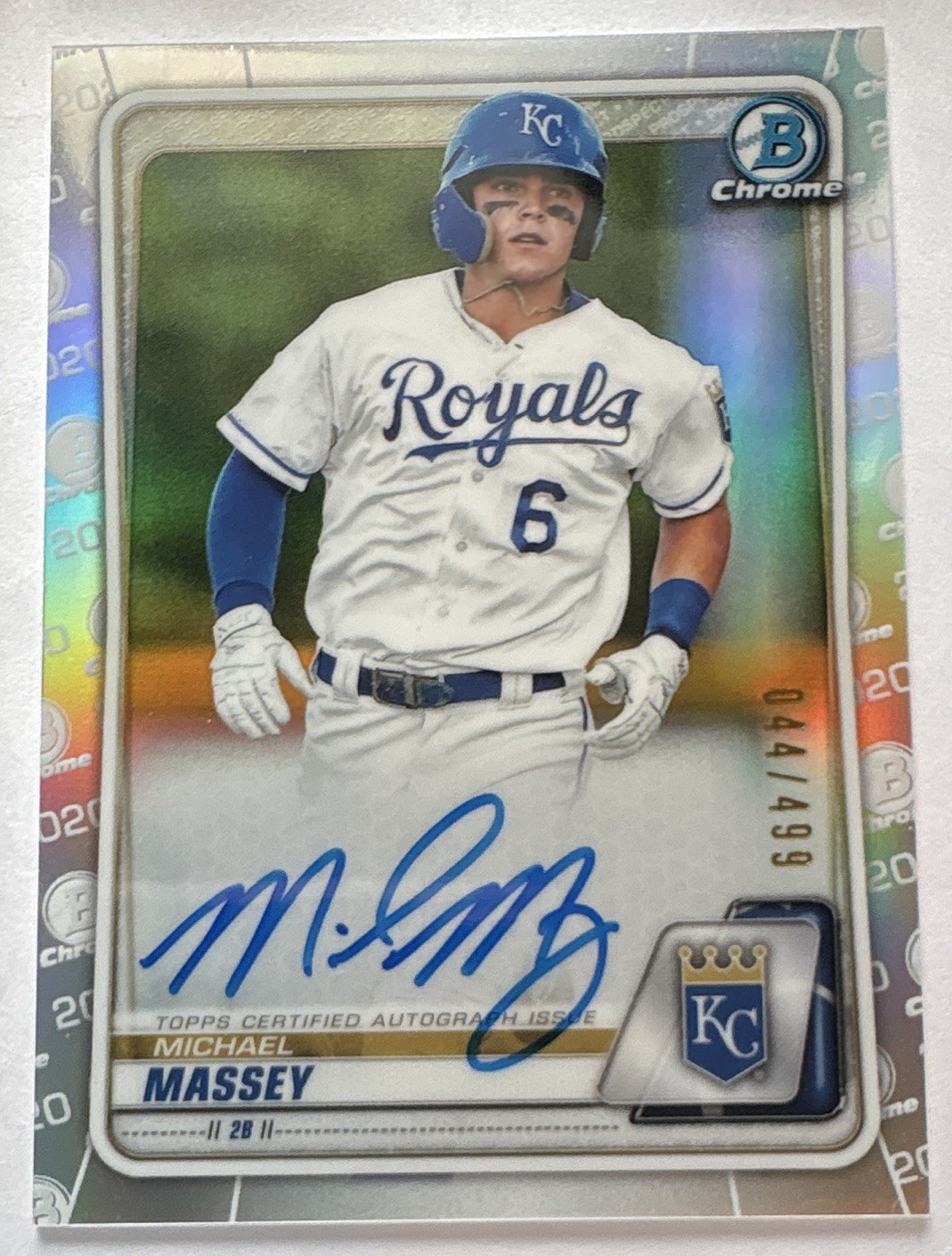 2020 Bowman Chrome Michael Massey Prospect Auto Refractor #CPA-MM 044/499