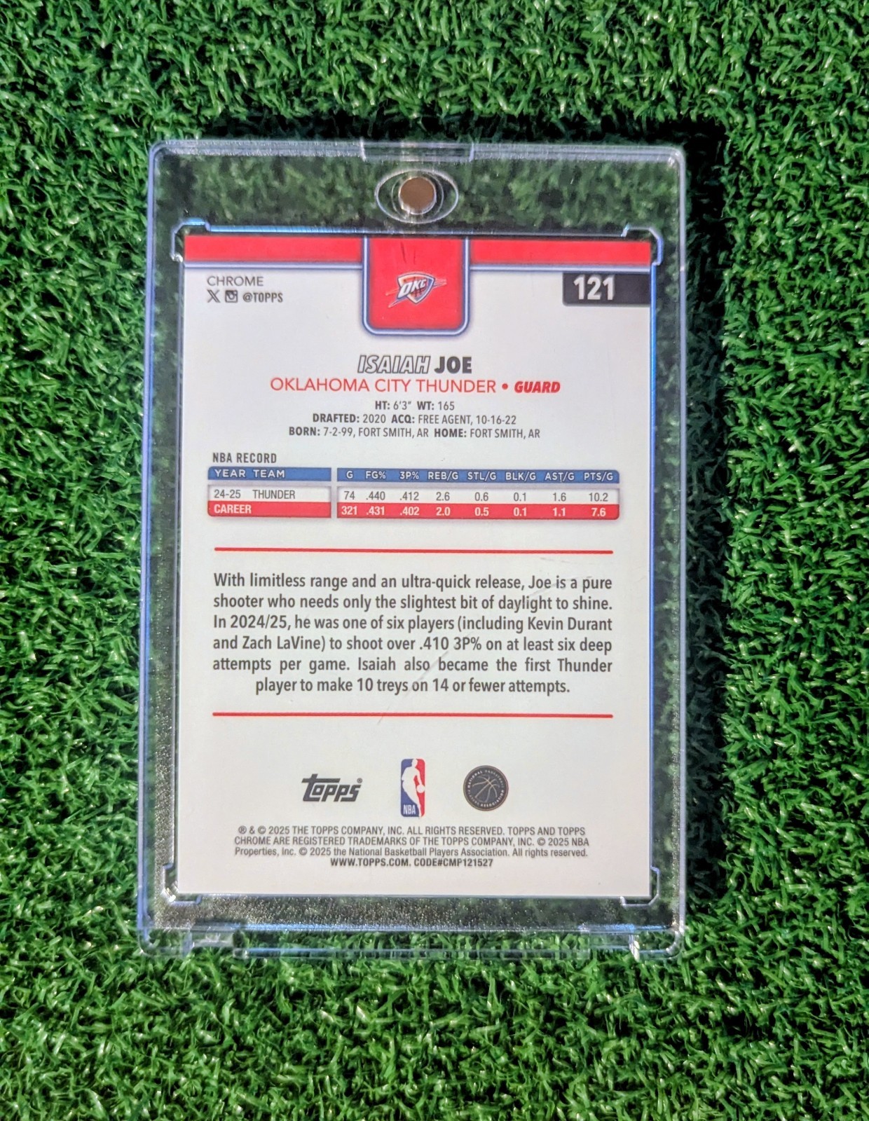 2025-26 Topps Chrome – Isaiah Joe #121 Gold Refractor /50