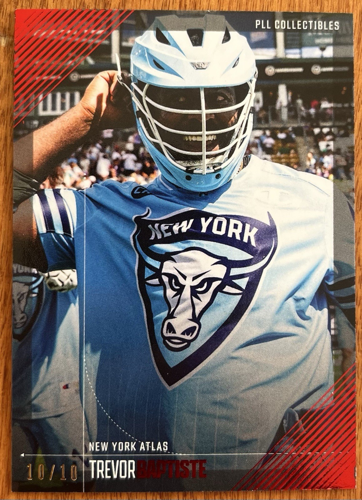 2026 PLL Fieldside II Lacrosse Trevor Baptiste Red Parallel /10 New York Atlas