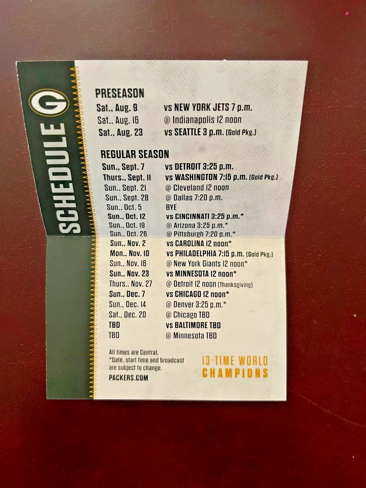 POCKET SPORTS SCHEDULES, MLB, NFL, BASEBALL, FOOTBALL – VARIOUS SPORTS & YEARS