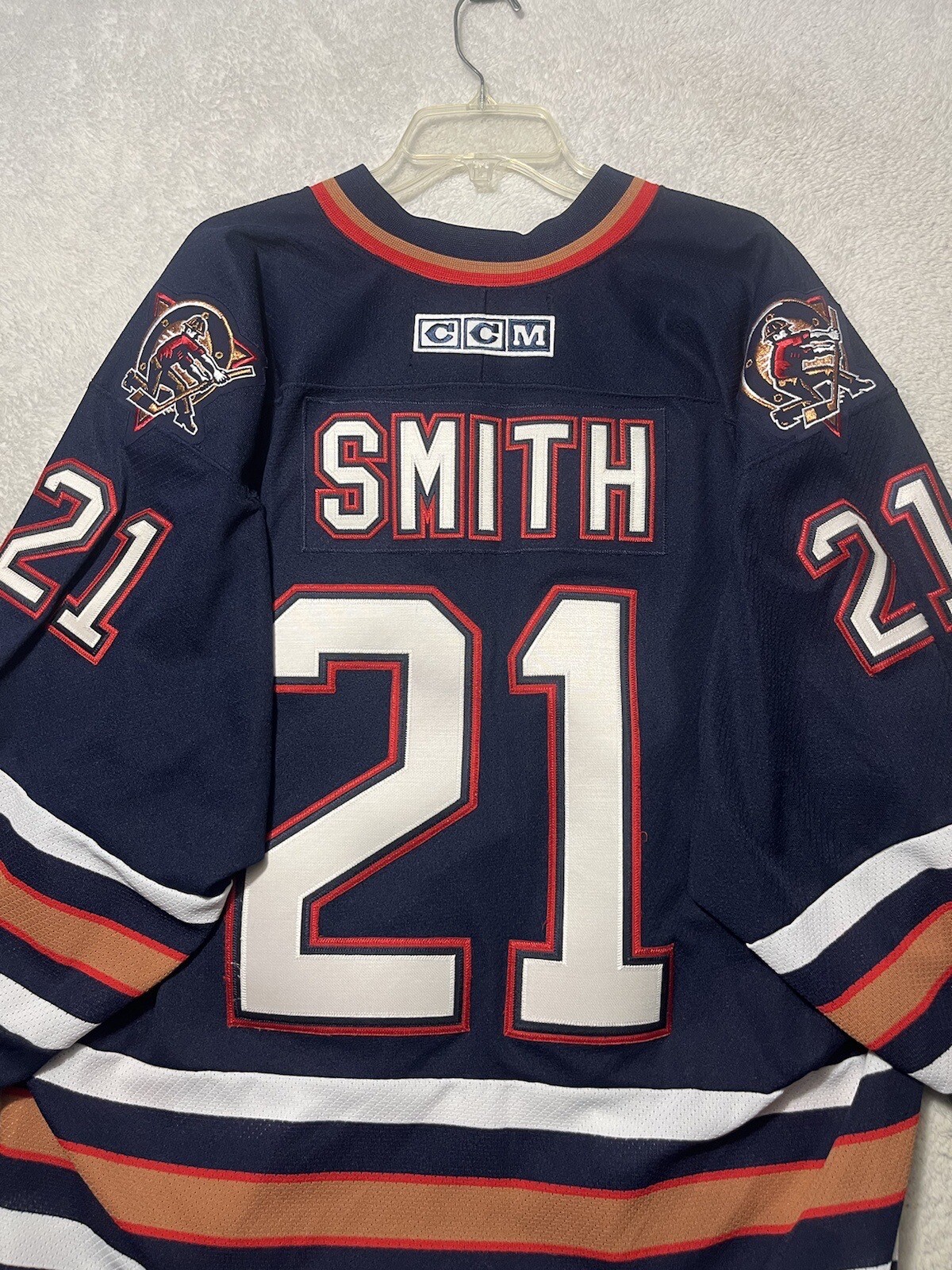 JASON SMITH EDMONTON OILERS CCM STANLEY CUP REPLICA JERSEY XXL NEVER WORN..