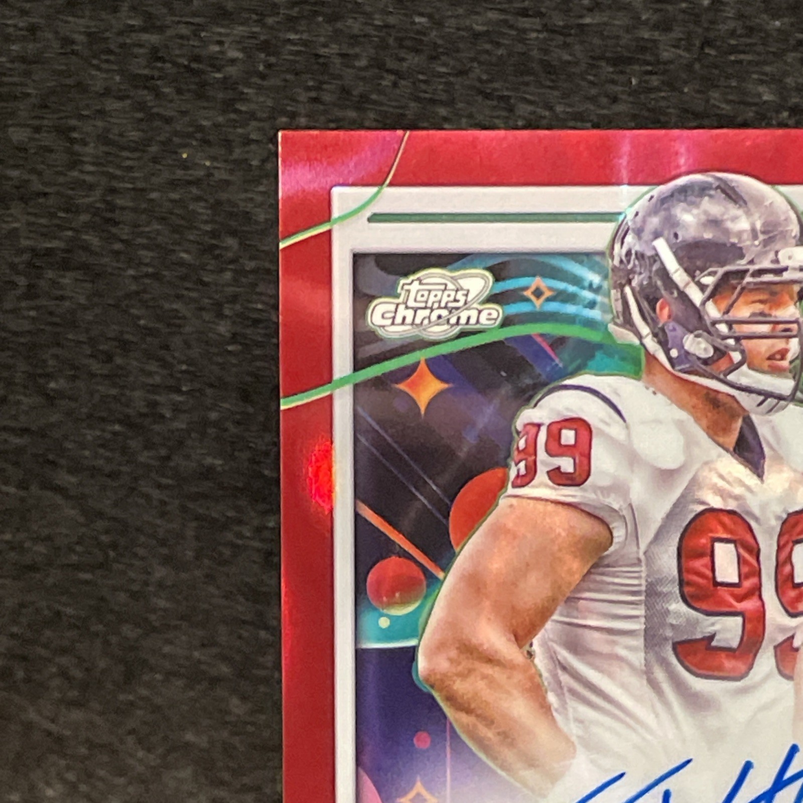 2024 Topps Cosmic Chrome – JJ Watt Red Flare Refractor Auto /5 – #CCA-JW Texans