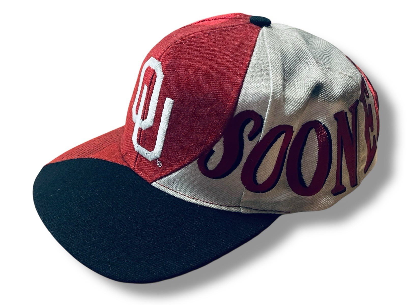 Vtg Oklahoma Sooners Snapback Hat The Wave TOW Top Of The World Signed Auto