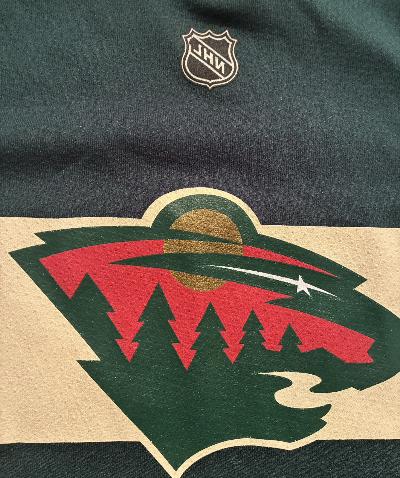 Minnesota Wild NHL Hockey Jersey Size 4/7 Green Beige Red Officially Licensed