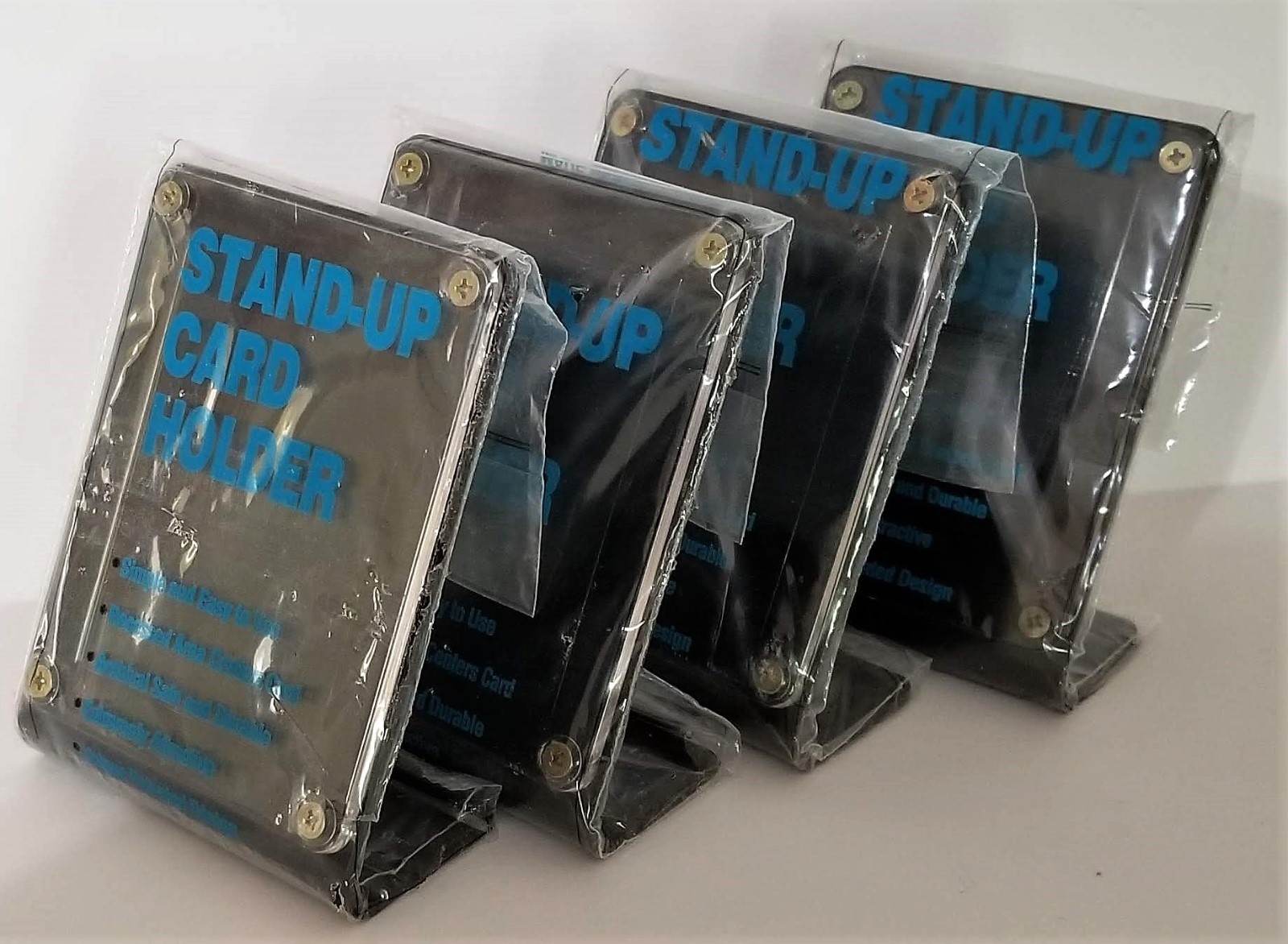 Stand-Up High Quality Trading Card Holder Lot of 4 Black Screw Down Archival