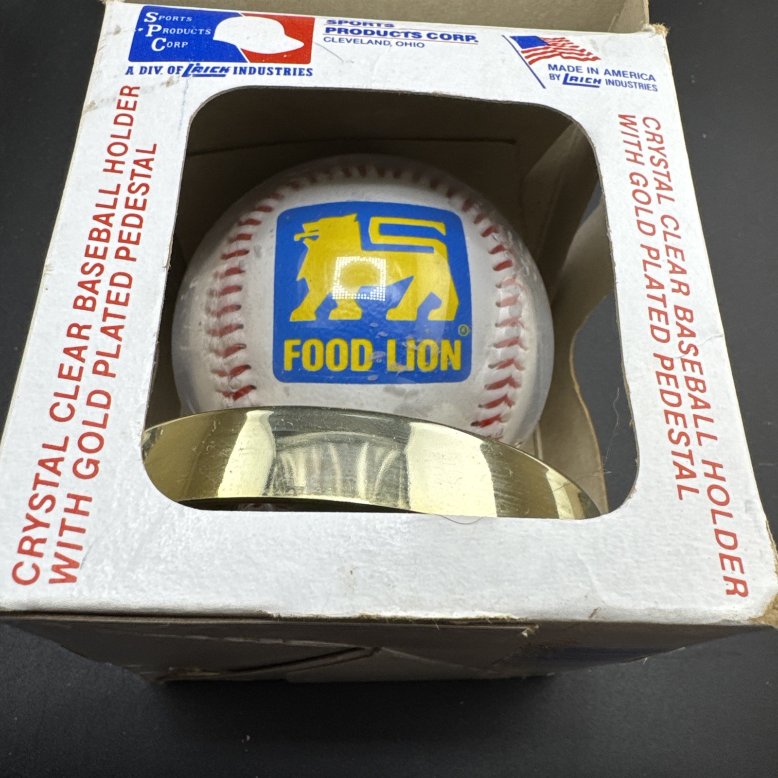 Baseball Display Holder with Pedestal With American Leage Ball 📦