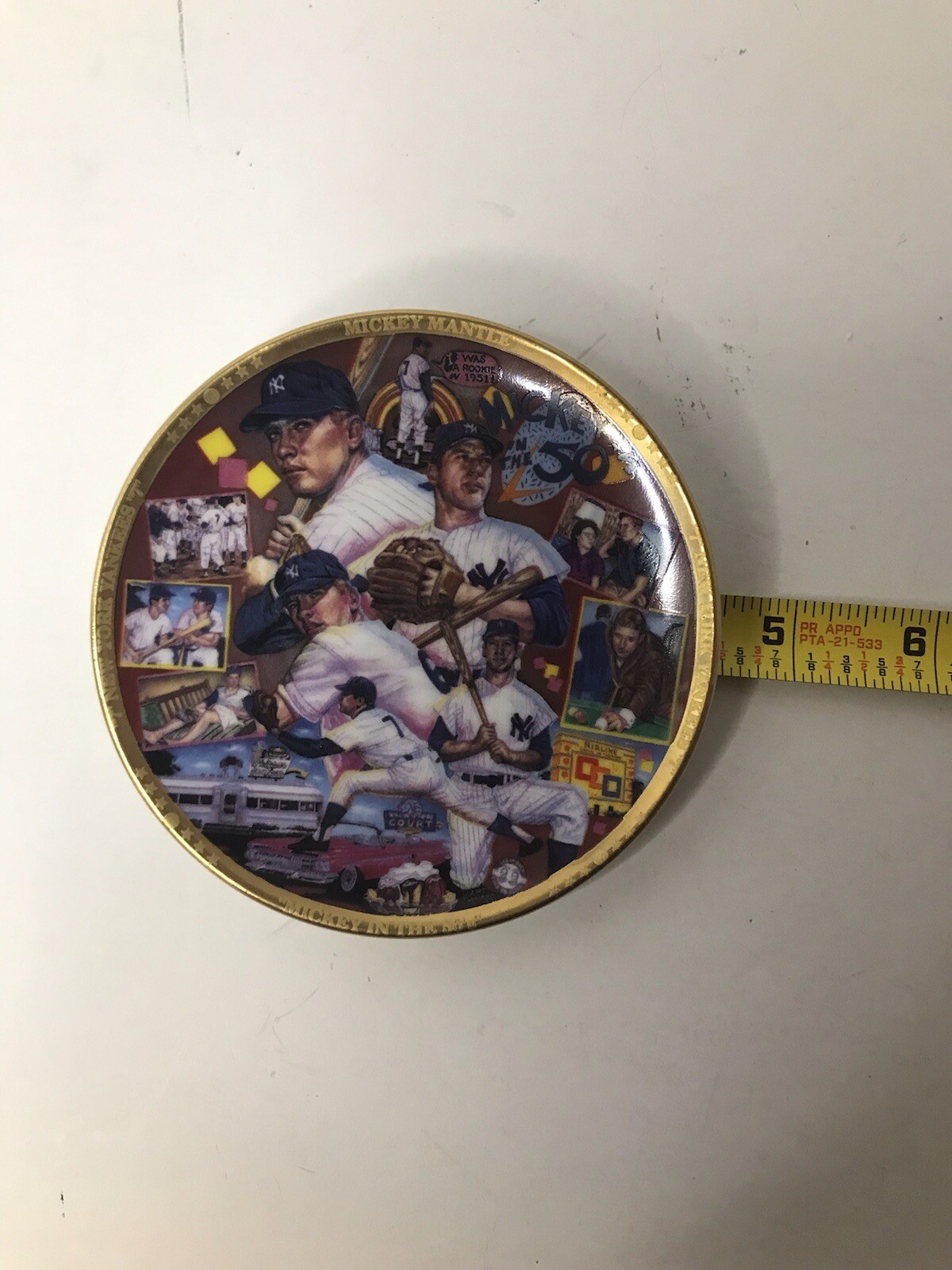 Mickey Mantle New York Yankees Sports Impressions Collectors Plate 4.4in MLB