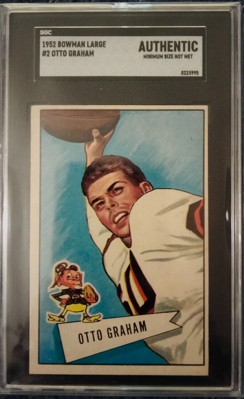 1952 BOWMAN LARGE OTTO GRAHAM #2 SGC AUTHENTIC minimum size not met