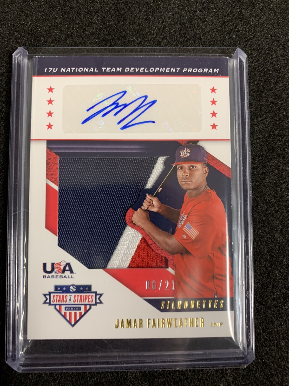 2019 USA Stars & Stripes: Silhouettes 06/21 17U Jamar Fairweather AUTO Jersey 🔥