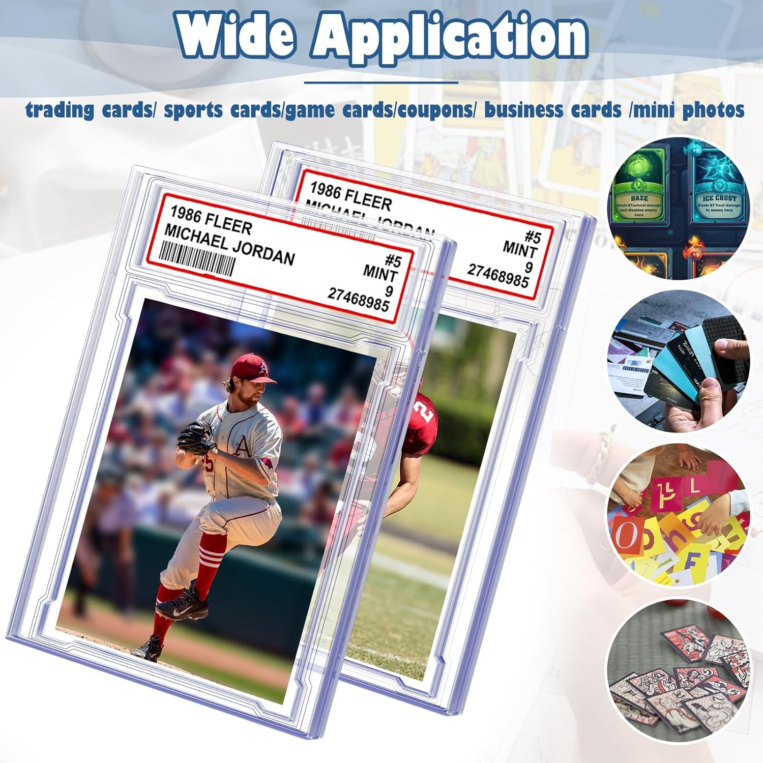 Trading Card Protector Case Baseball Card Holder with Label Position Hard Sleeve
