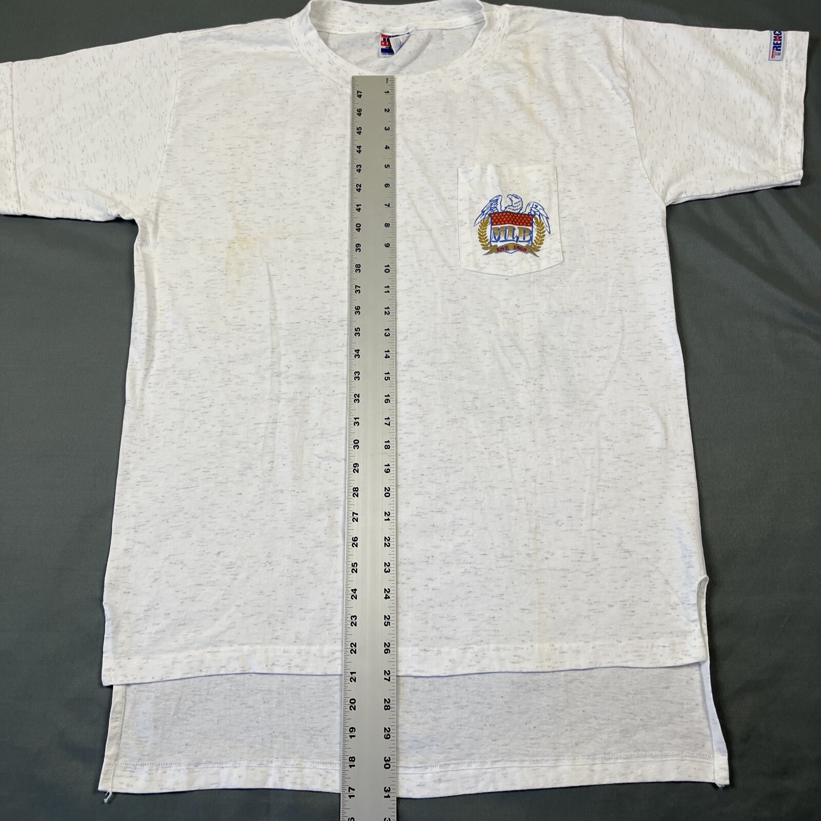 Vintage Florida Marlins Graphic Pocket Tee XL Double Sided Grey 1993 Trench VTG
