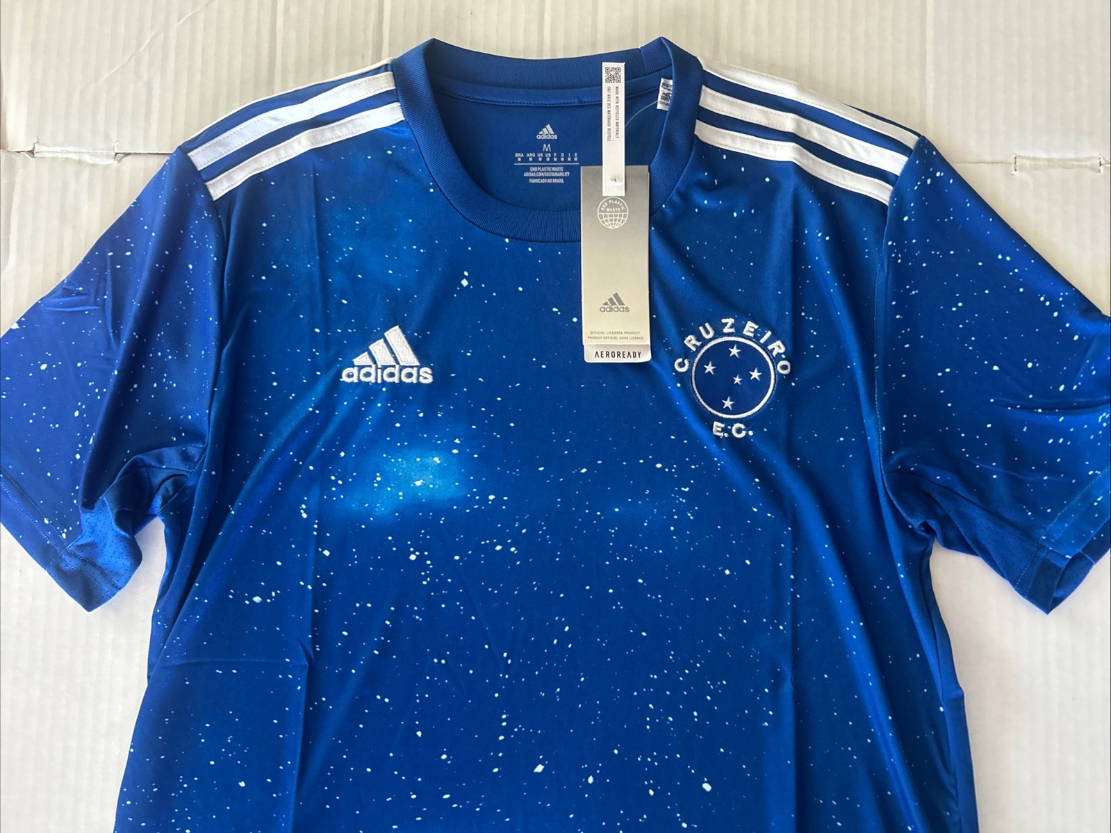 adidas Cruzeiro E.C. Blue/White Soccer Jersey Shirt Mens Size M