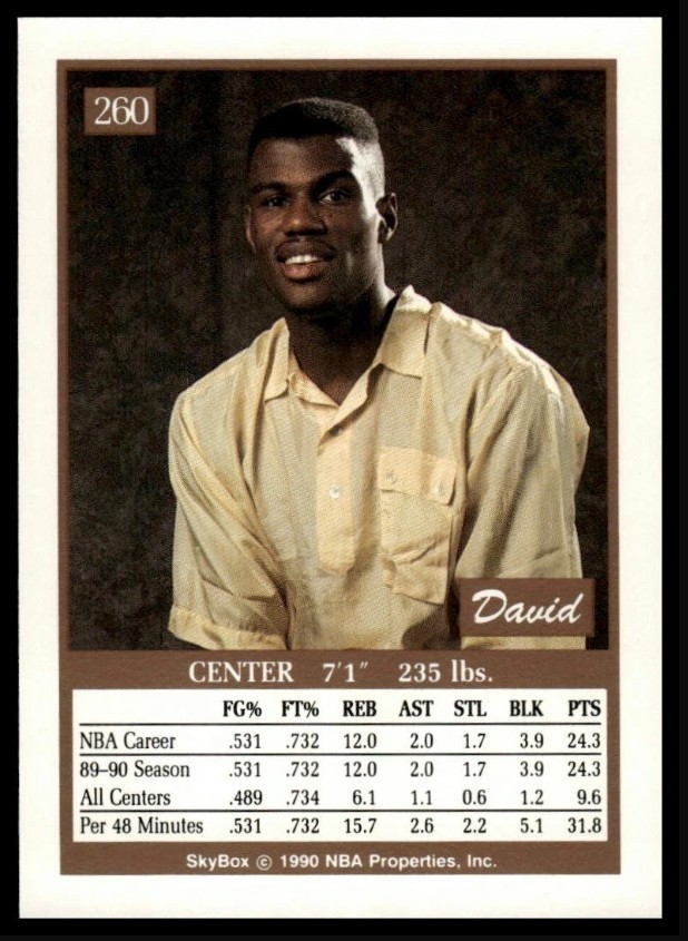 1990-91 SkyBox David Robinson San Antonio Spurs #260 HOF *MINT