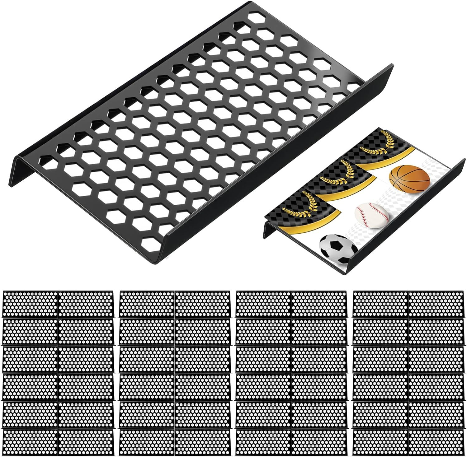 24 Pcs Trading Card Risers for Display Case Acrylic Modular Display Risers for C
