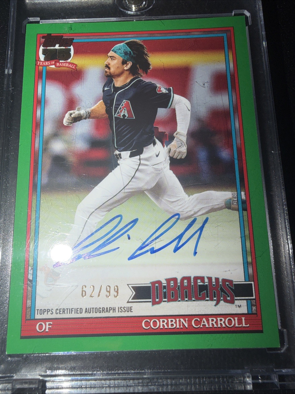 2026 Topps Series 1 Corbin Carroll 1991 Auto Green /99 #91A-CC Diamondbacks