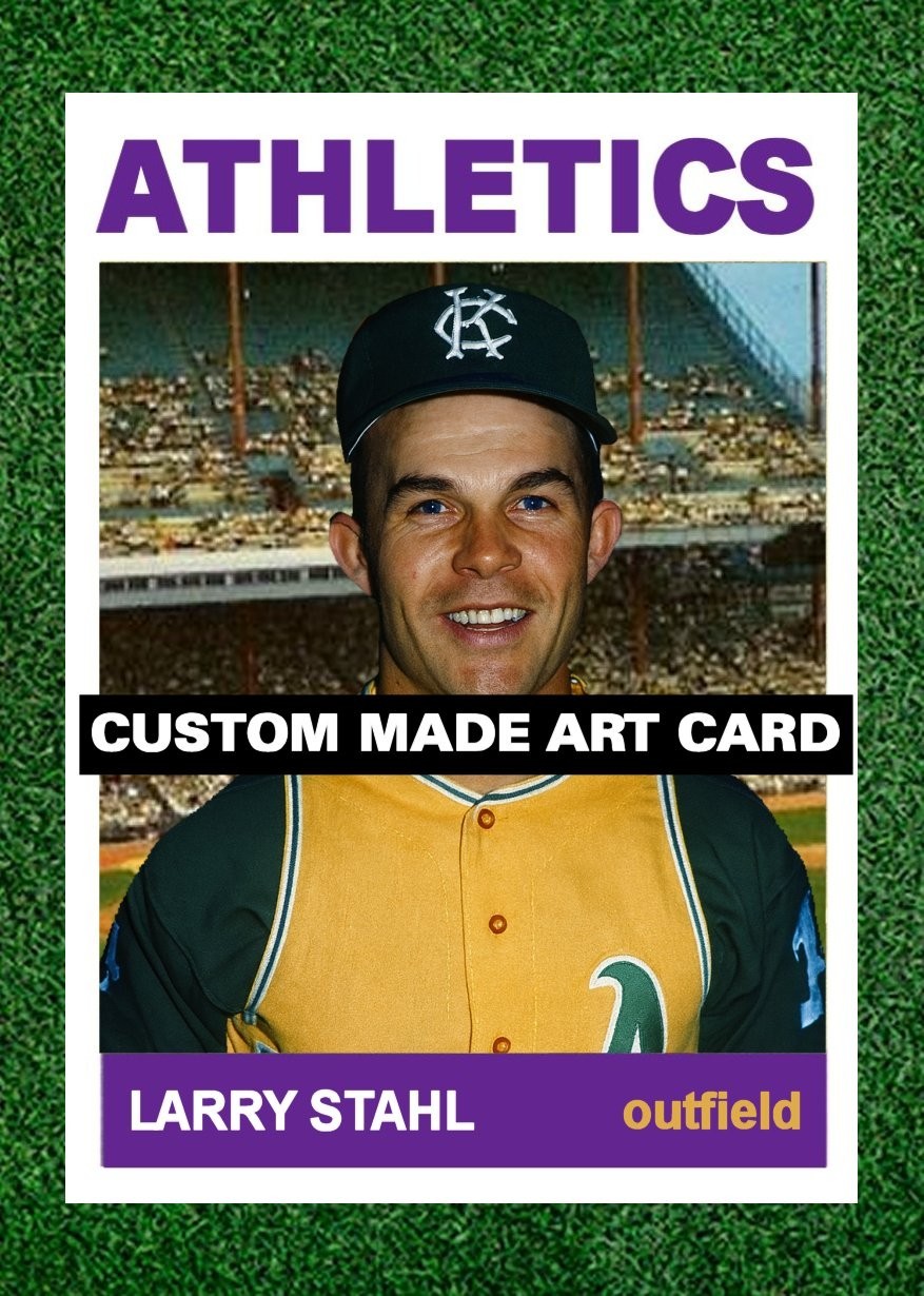 Larry Stahl Kansas City Athletics Baseball Art Card