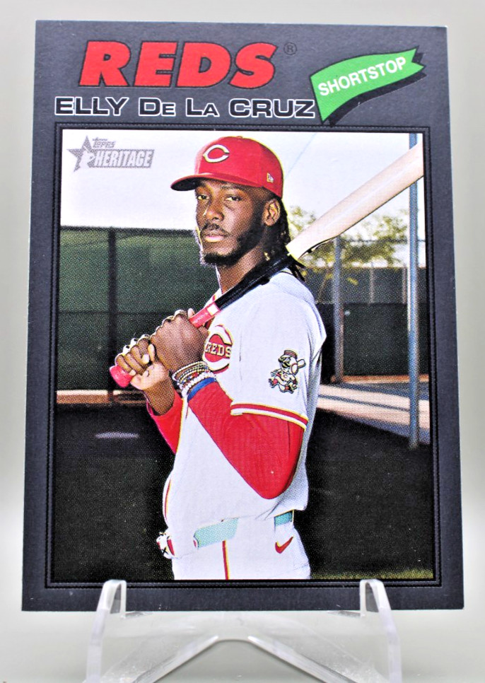 2026 Topps Heritage – Elly De La Cruz #70 Dark Gray Border Reds