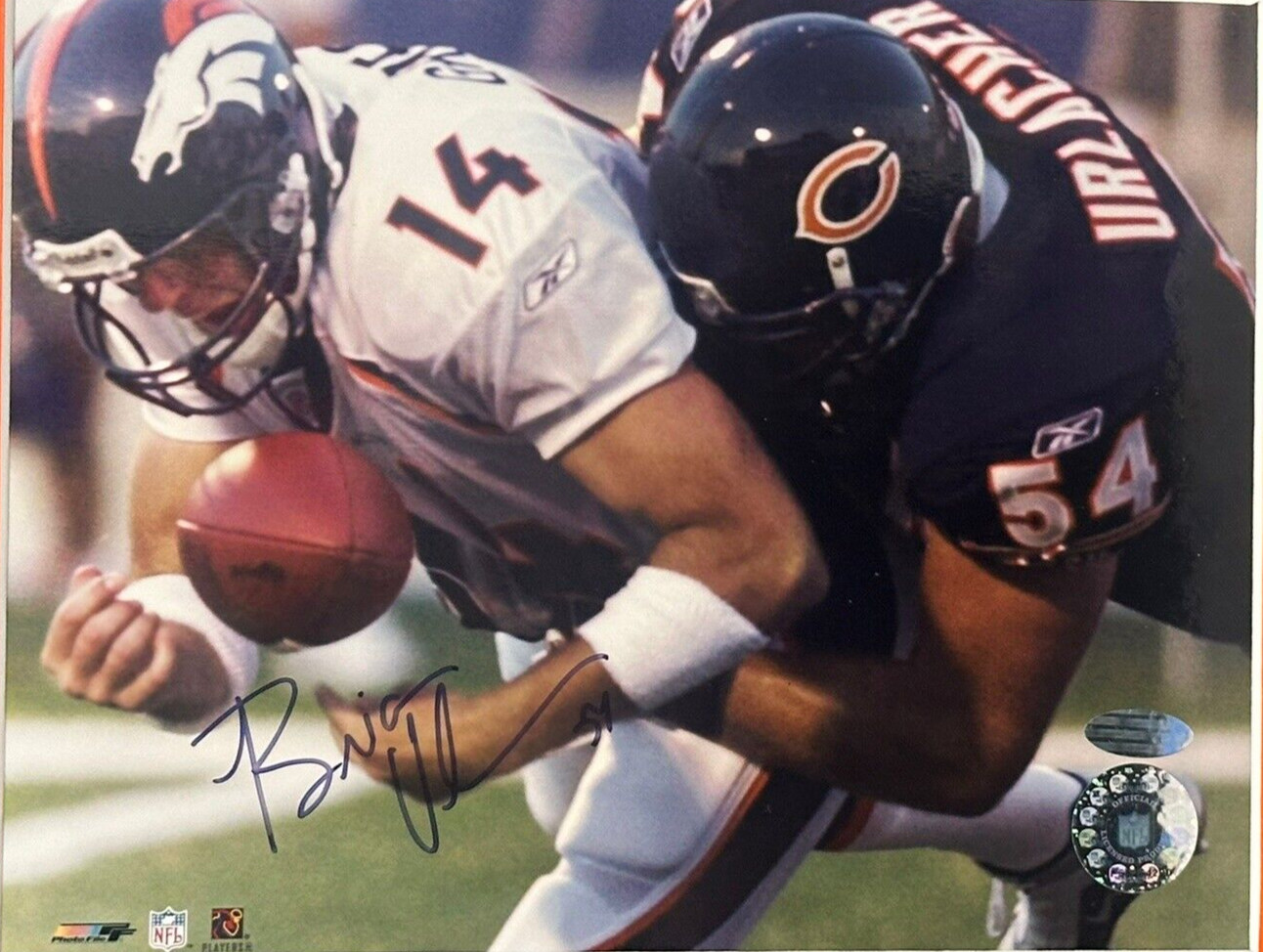 Steiner Brian Ulrichter signed 8×10 Photo Framed w/engraved nameplate HOF Bears