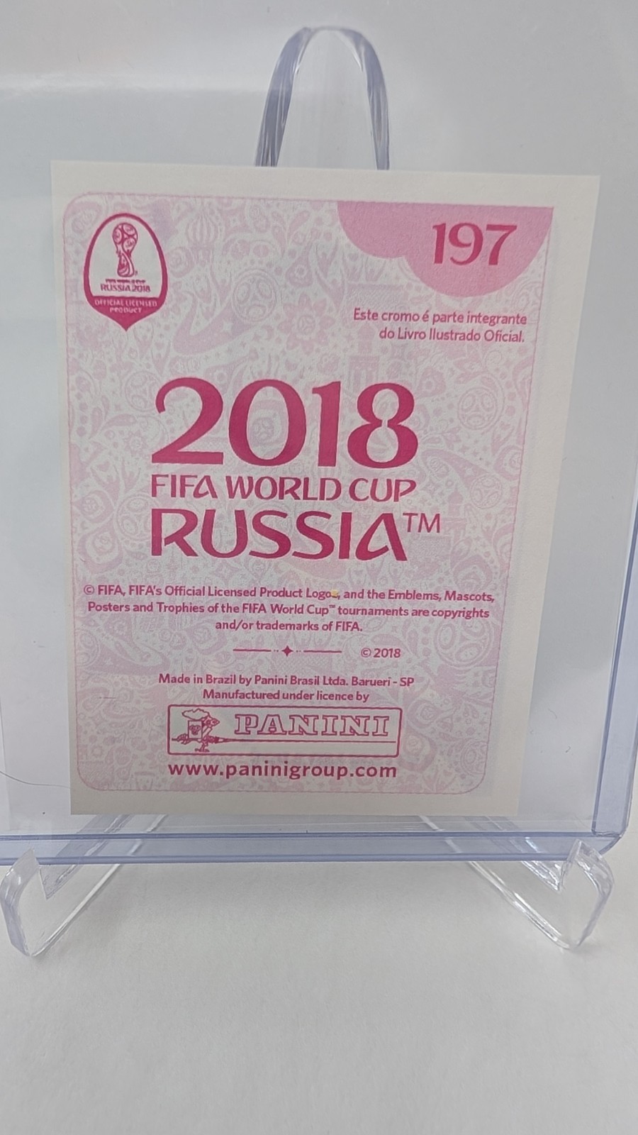 2018 Panini World Cup Russia Sticker Kylian Mbappe Rookie #197 Pink Back