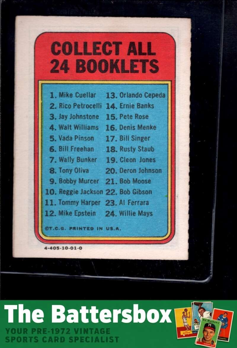 1970 Topps Booklet #6 Bill Freehan EX/EX+ X3778095