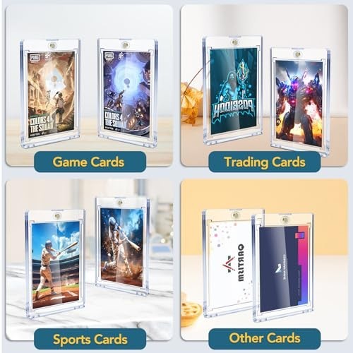 ZENOWICK 128ct Magnetic Card Holders for Trading Cards, UV Protection
