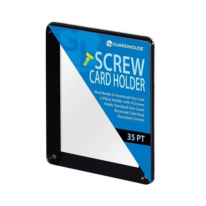 35pt Single Screwdown Card Holder Black Border Recessed TCG Sports Display Case