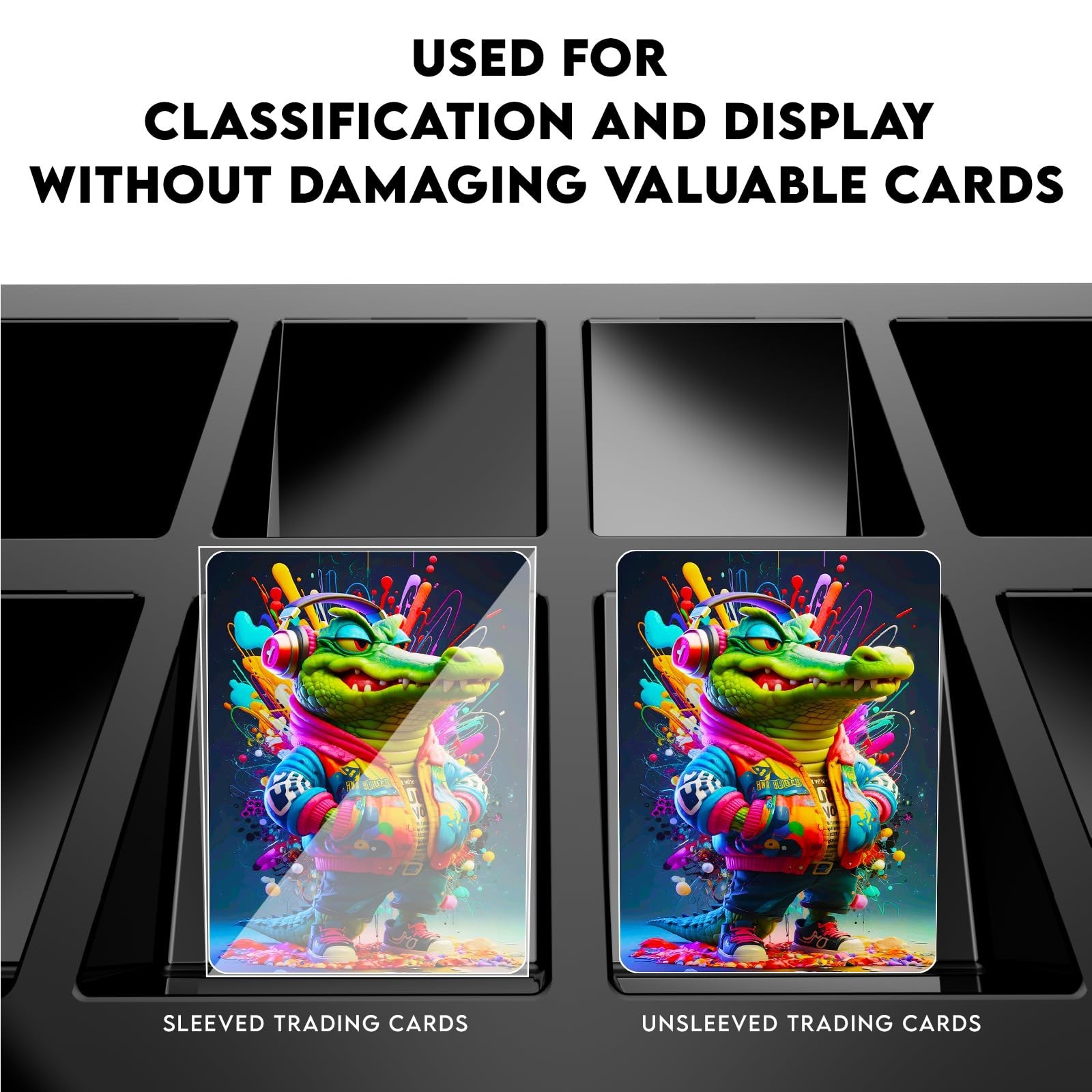 Card Sorting Tray 5ct – Stackable Trading Card Organizer Display Case, 18-