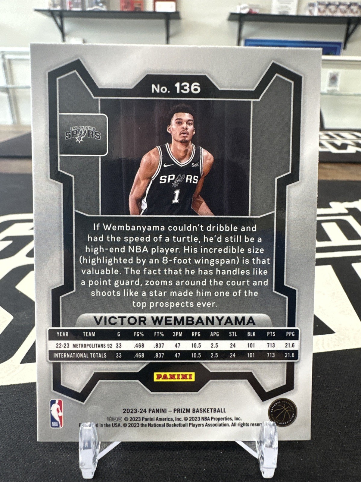 2023-24 Panini Prizm Victor Wembanyama RC #136 Base Spurs Rookie Wemby