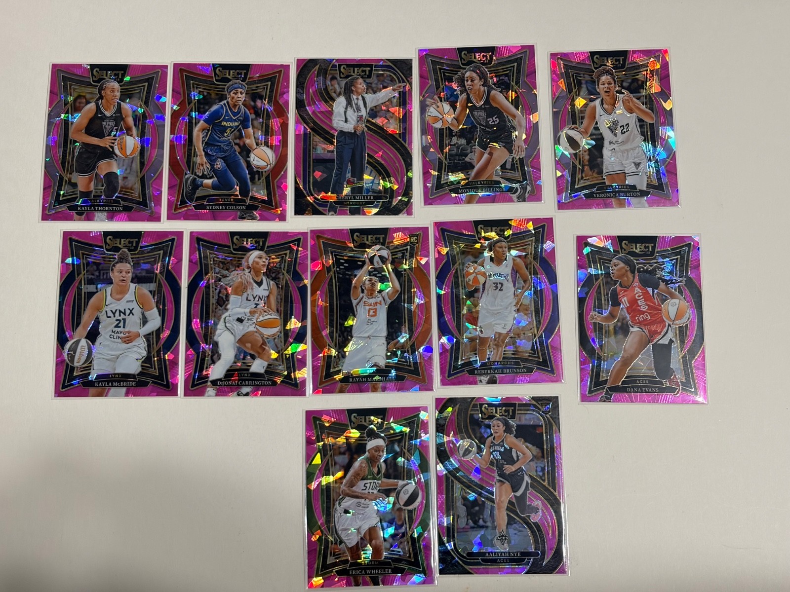 2025 WNBA Panini Select 288 card lot: Pink Ice, Silver Prism, Orange Flash, etc.
