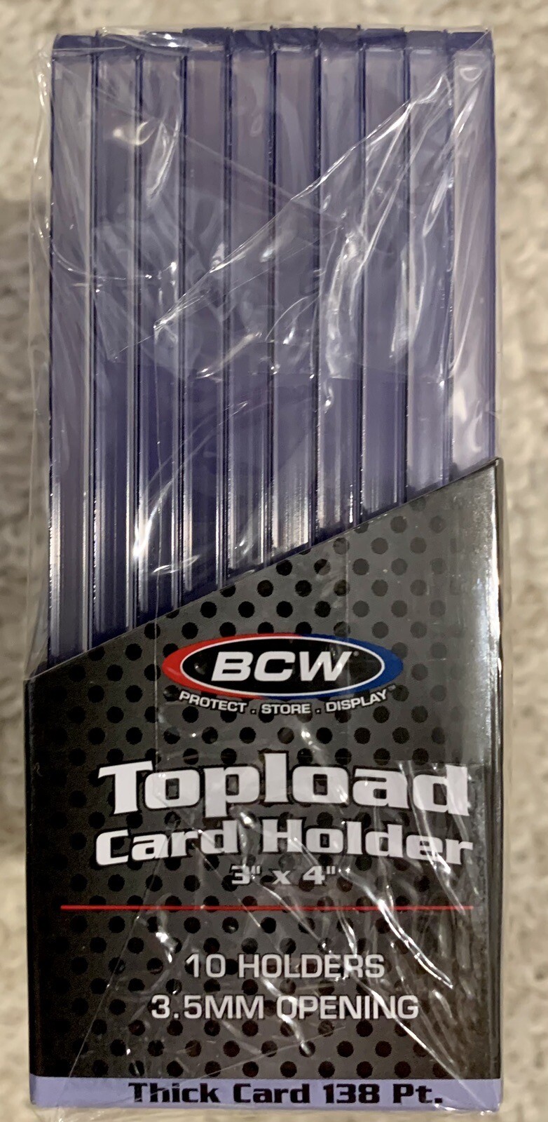 BCW 3X4 Thick Card 138pt Toploaders 1 Pack of 10 top loaders