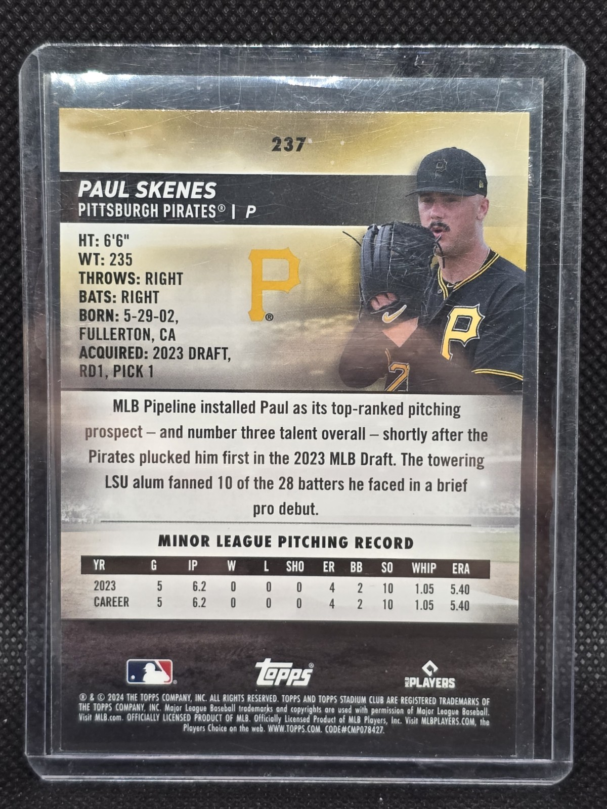 2024 Topps Stadium Club – Paul Skenes #237 (RC)