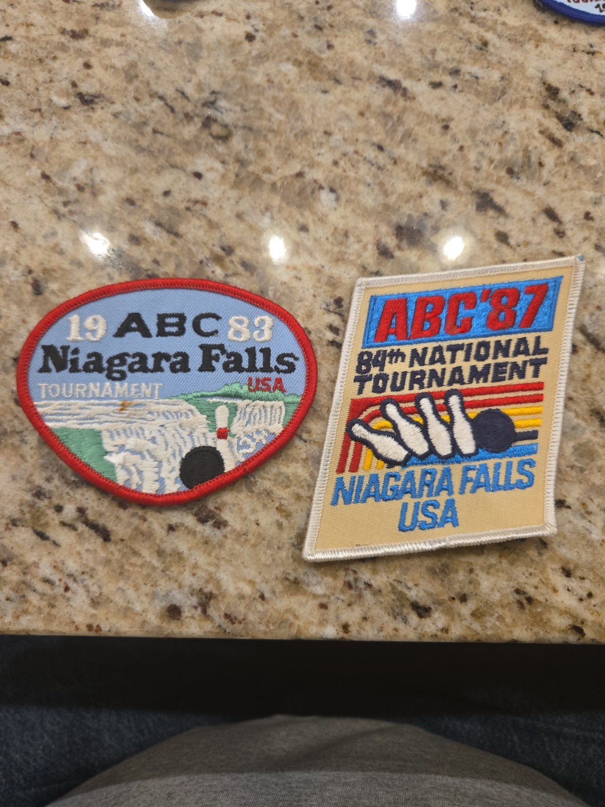 Vintage Assortment Lot Of 7 Bowling Patches National & State Tour. 11 In A Row