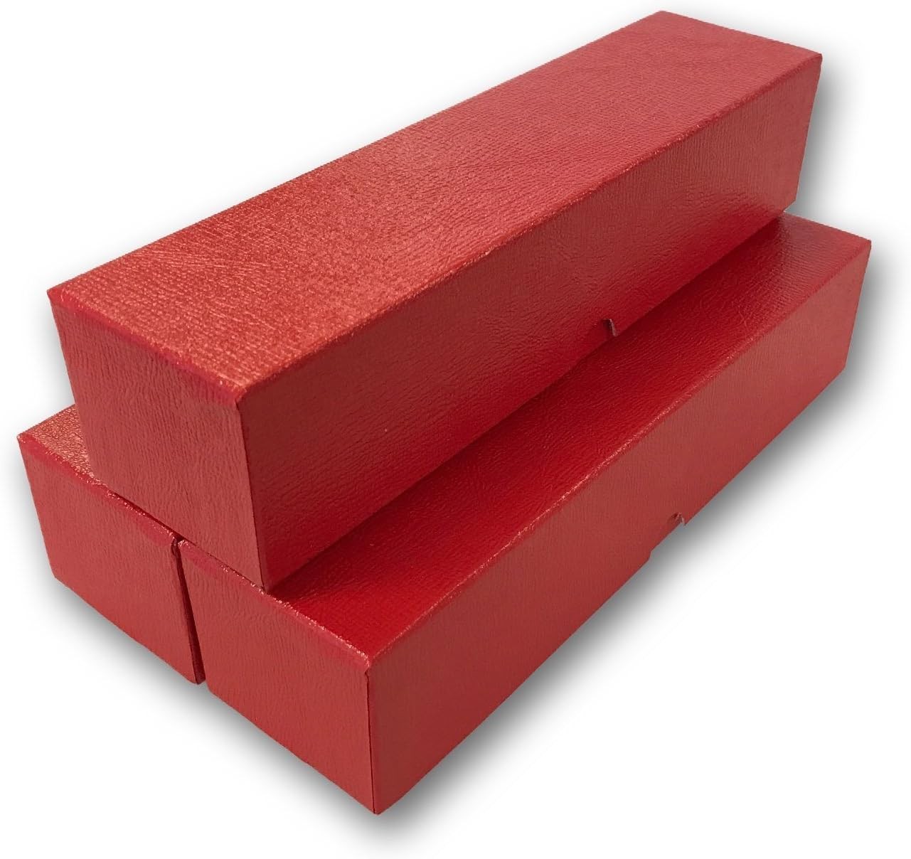 LOT OF 3 – SINGLE ROW 2×2 STORAGE BOXES For Coins in Plastic, Vinyl, red