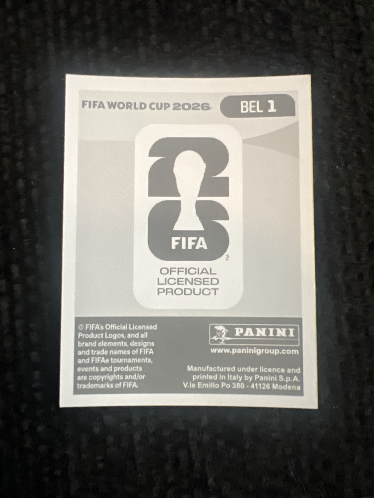Panini FIFA World Cup 2026 Sticker BEL 1 Belgium Royal Belgian FA – 1895 Crest