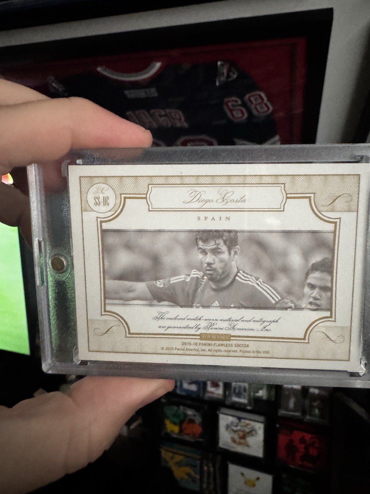 2015-16 Flawless Spain Diego Costa Match-worn Boot Logo Patch Auto 14/15