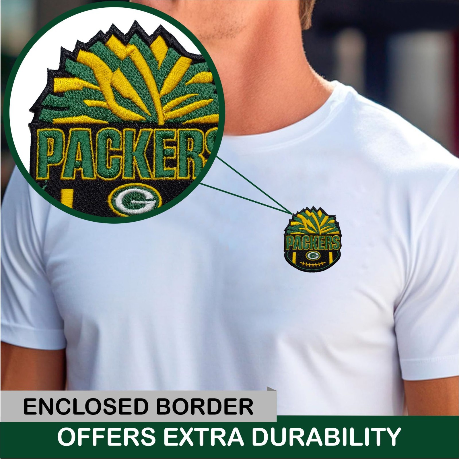 Green Bay Packers NFL Team Logo Iron On Patch – Sew Patch – Embroidered Patch