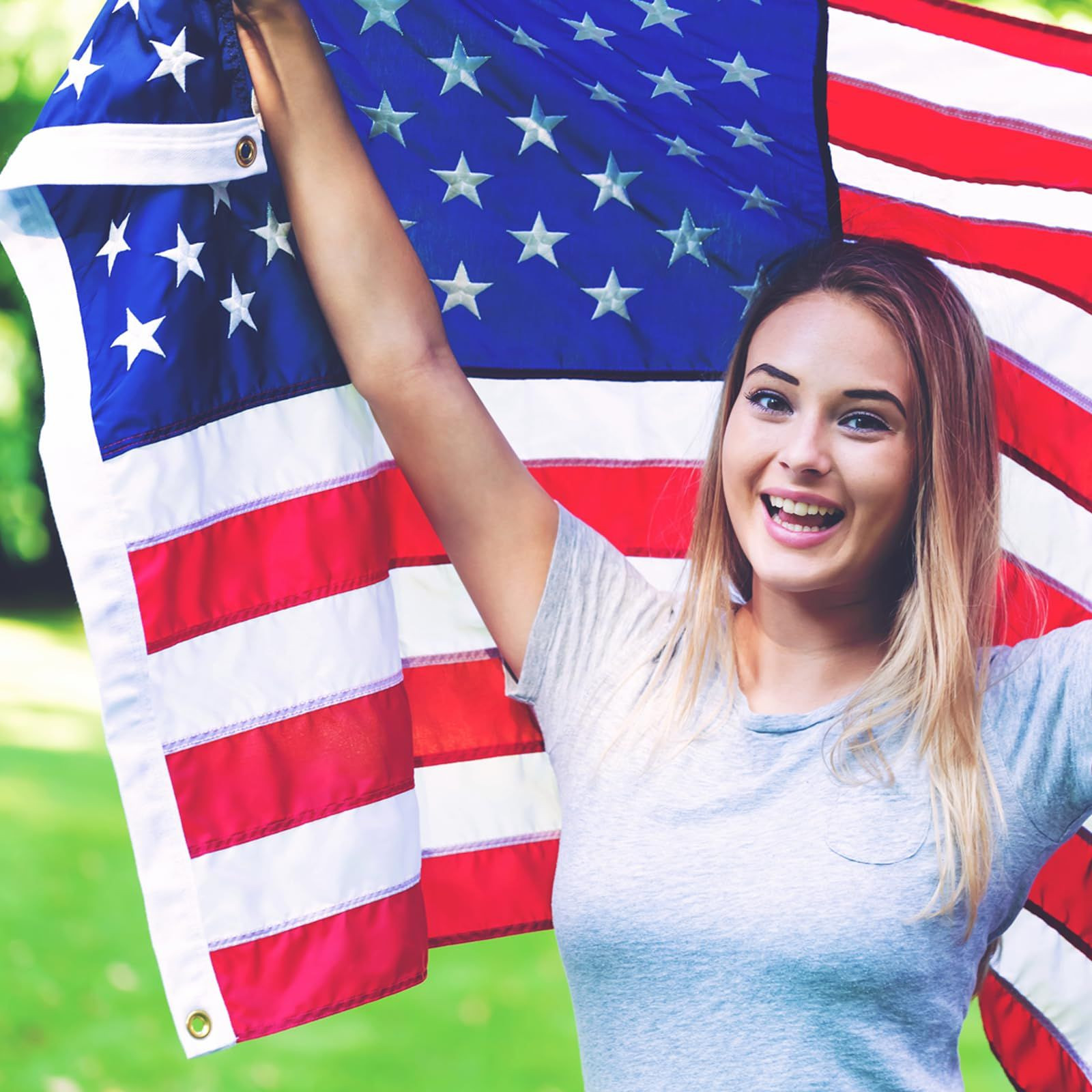 DERJLY American Flag 3×5 Ft Outdoor: All Weather High Blue, Red, White