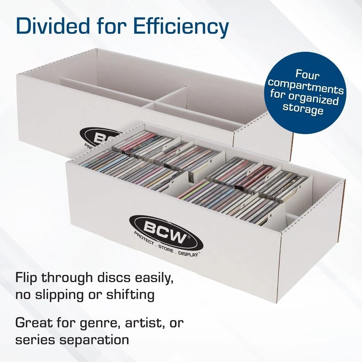 (1x) BCW CD Storage Box- Corrugated Cardboard Storage Box