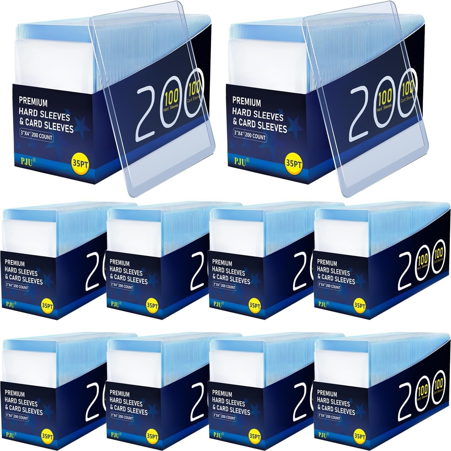 2000 Clear Plastic Card Sleeves, Trading Card Holders