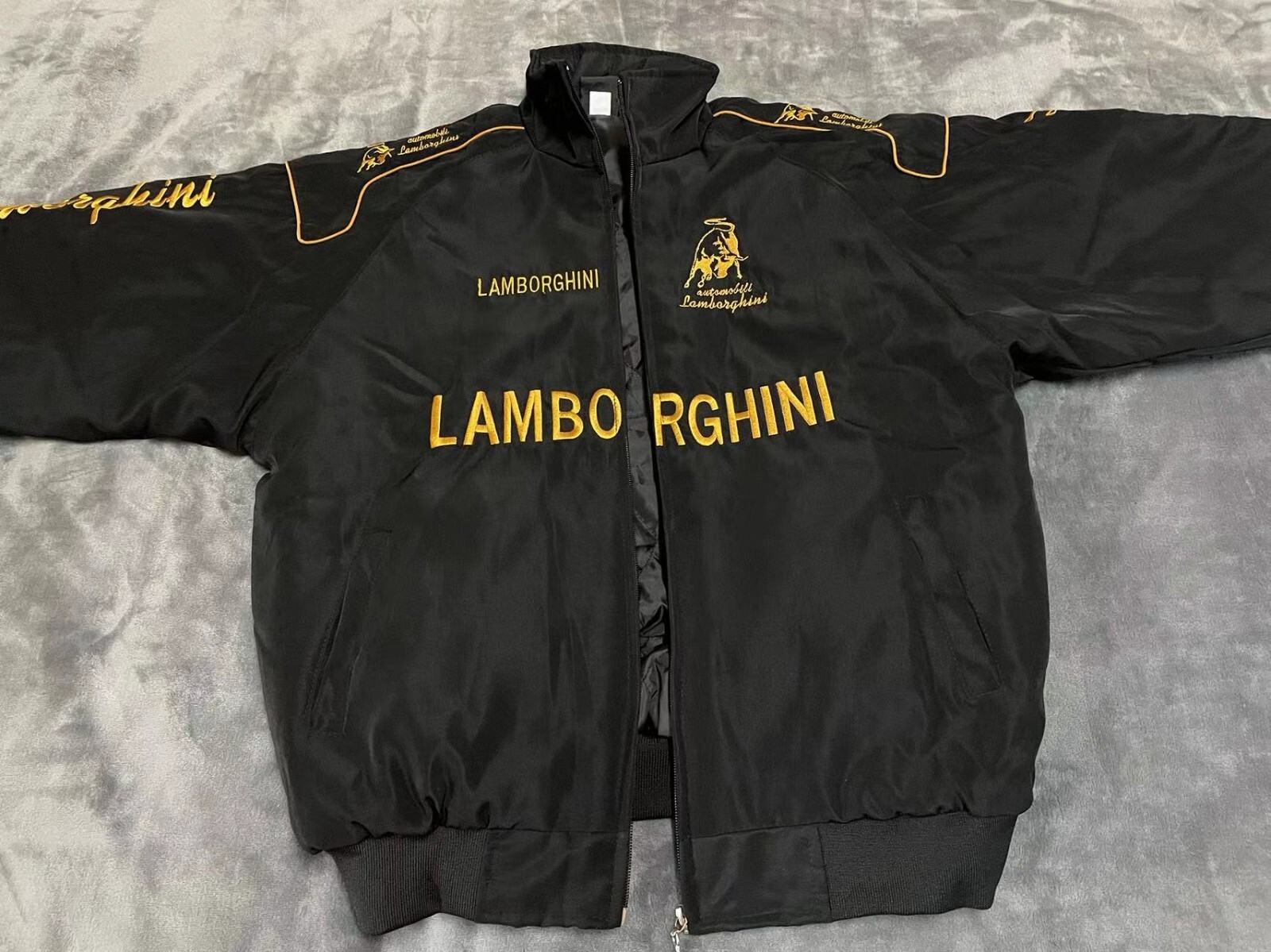 Unisex Adult Lamborghini Jacket Ebroidered Cotton Padded F 1 Racing Jacket
